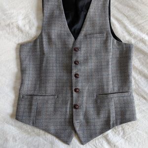 Zicac Grey with Blue and Light Brown Pinestripes